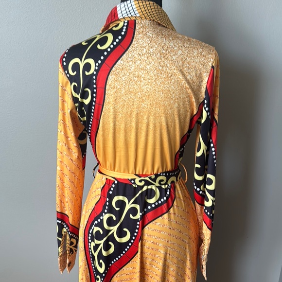 NWOT Yellow/Gold, Red and Black Maxi Dress - Picture 4 of 8
